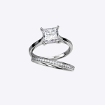 Princess Cut Lab Grown Diamond Gold Band Set - Image 3