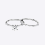 1.50 Carat Round Lab Grown Diamond Gold Band Set - Image 2