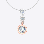 Double Tone Gold Lab Grown Diamond Solitaire Pendant