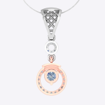 Beautiful Diamond Pendant Round Cut Lab Grown Two tone Gold - Image 3