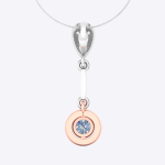 Two Tone Gold Pendant Round Cut Lab Grown Diamond - Image 3