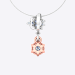 Round Cut Pendant Lab Grown Diamond Two Tone Gold - Image 3