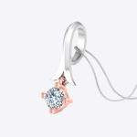 Two Tone Gold Pendant Solitaire Lab Grown Diamond - Image 3