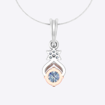 Unique Round Cut Lab Grown Diamond Rose and White Gold Pendant - Image 4