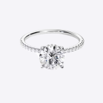 2.32 Carat Round Hidden Halo Lab Grown Diamond Gold Ring - Image 2