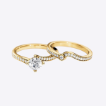 Elegant Lab Grown Diamond Gold Band Set - Image 4