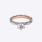 Round Solitaire with Accents Multi Tone Lab Grown Diamond Ring