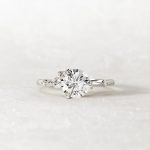 Pear Cut Solitaire with Accents Lab Grown Diamond Ring