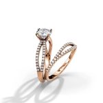 Solitaire with Accents Lab Grown Diamond Band Set - Image 2