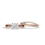 Solitaire with Accents Lab Grown Diamond Band Set - Image 3