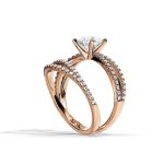 Solitaire with Accents Lab Grown Diamond Band Set - Image 4