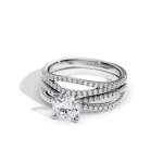 Solitaire with Accents Lab Grown Diamond Band Set - Image 8