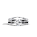 Solitaire with Accents Lab Grown Diamond Band Set - Image 7