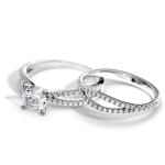 Solitaire with Accents Lab Grown Diamond Band Set - Image 12
