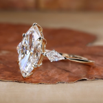 Three Stone Lab Grown Diamond Gold Ring