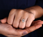 Marquise Solitaire with Accents Lab Grown Diamond Gold Ring - Image 3