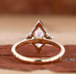 Marquise Solitaire with Accents Lab Grown Diamond Gold Ring - Image 4