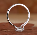 Beautiful Emerald Cut Solitaire Lab Grown Diamond Gold Ring - Image 4