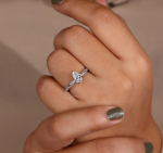 Solitaire with Accents Lab Grown Diamond Gold Ring - Image 5