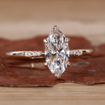 Marquise Cut Lab Grown Diamond Gold Ring