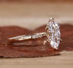 Marquise Cut Lab Grown Diamond Gold Ring - Image 3