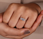 Engagement Solitaire with Accents Gold Lab Grown Diamond Ring - Image 5