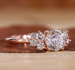 Engagement Solitaire with Accents Gold Lab Grown Diamond Ring - Image 2