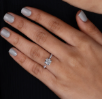 Engagement Cushion Cut Lab Grown Diamond Gold Ring - Image 5