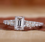 Emerald Cut Lab Grown Diamond IGI GIA Certified Ring - Image 2