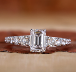 Emerald Cut Lab Grown Diamond IGI GIA Certified Ring