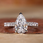 Wedding Pear Cut IGI GIA Certified Lab Grown Diamond Gold Ring