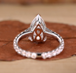 Wedding Pear Cut IGI GIA Certified Lab Grown Diamond Gold Ring - Image 4