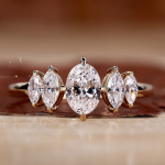 Elegant Engagement Ring Lab Grown Diamond Gold