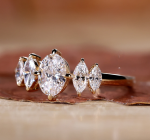 Elegant Engagement Ring Lab Grown Diamond Gold - Image 2