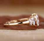 Elegant Engagement Ring Lab Grown Diamond Gold - Image 3