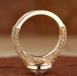 Halo Round Cut Lab grown Diamond Gold Ring - Image 4