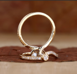 Round Cut Lab Grown Diamond Gold Band Set - Image 4