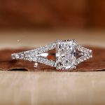 Engagement Round Solitaire with Accents Lab Grown Diamond Gold Ring - Image 2