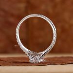 Engagement Round Solitaire with Accents Lab Grown Diamond Gold Ring - Image 3