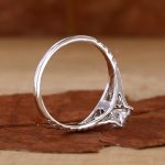 Engagement Round Solitaire with Accents Lab Grown Diamond Gold Ring - Image 4
