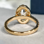 Oval Solitaire with Accents Lab Grown Diamond Ring - Image 4