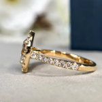 Oval Solitaire with Accents Lab Grown Diamond Ring - Image 2