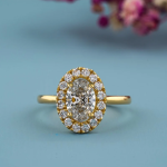 Oval Cut Engagement Lab Grown Diamond Gold Ring