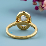 Oval Cut Engagement Lab Grown Diamond Gold Ring - Image 4