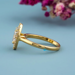 Oval Cut Engagement Lab Grown Diamond Gold Ring - Image 3