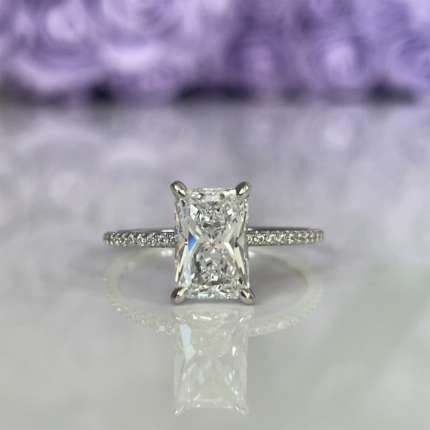 Radiant Cut Solitaire with Accents Lab Grown Diamond Ring