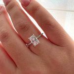 Radiant Cut Solitaire with Accents Lab Grown Diamond Ring - Image 4