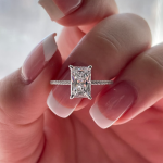 Radiant Cut Solitaire with Accents Lab Grown Diamond Ring - Image 3
