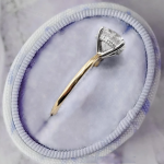 Halo Lab Grown Diamond Gold Ring - Image 2