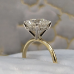 Halo Lab Grown Diamond Gold Ring - Image 3